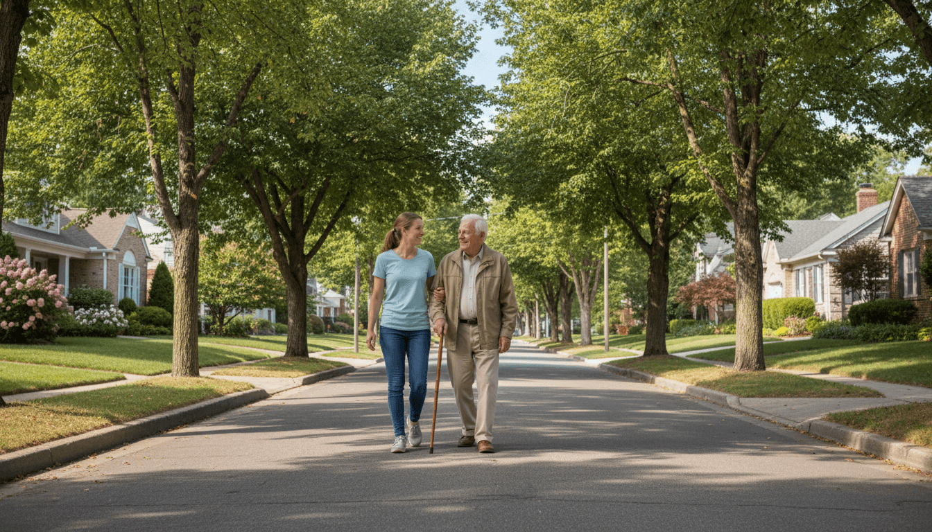 Person helping a neighbor with groceries