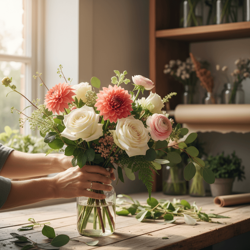 Hands preparing a kindness delivery together